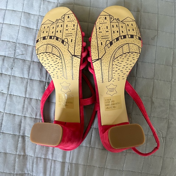 Bella Vita Red Kidsuede Leather Heels | Size 9 M - Picture 3 of 6